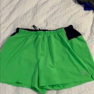 New Balance workout short in bright green and navy